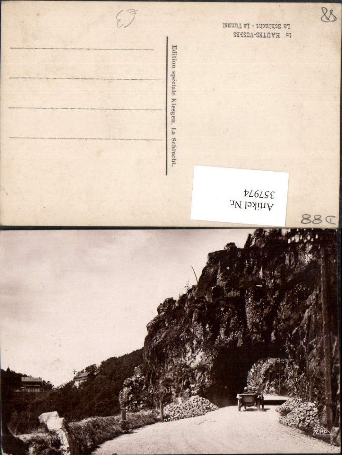357974,Lothringen Vosges Hautes-Vosges La Schlucht Le Tunnel Straße