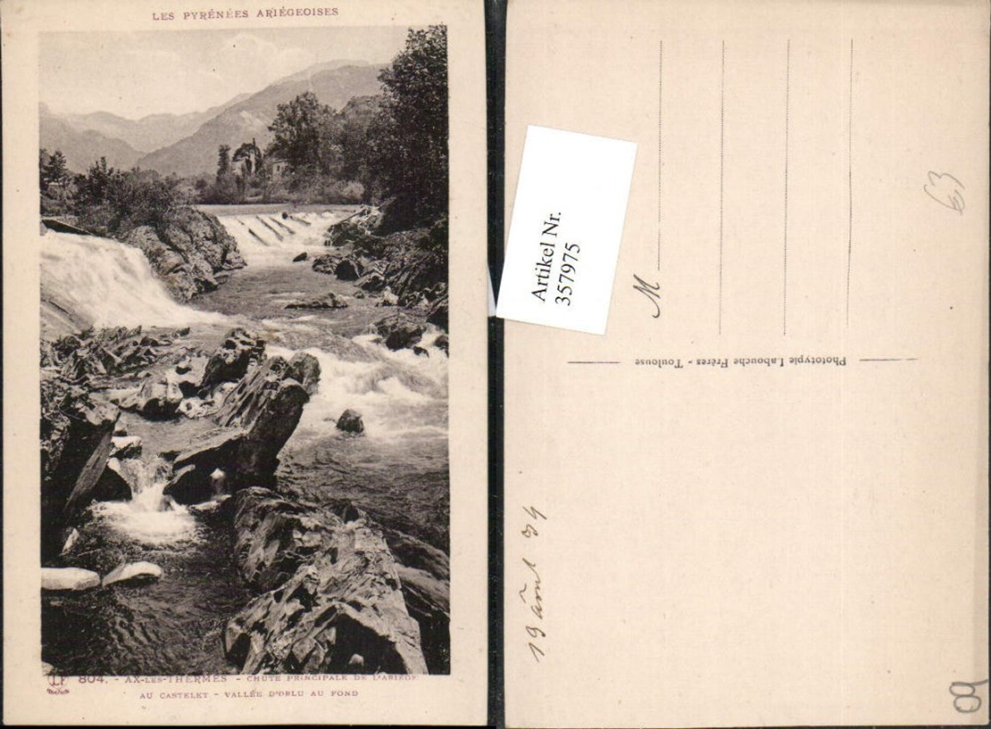 357975,Midi-Pyrenees Ariege Ax-les-Thermes Chute Principale de l'Ariege Wehr