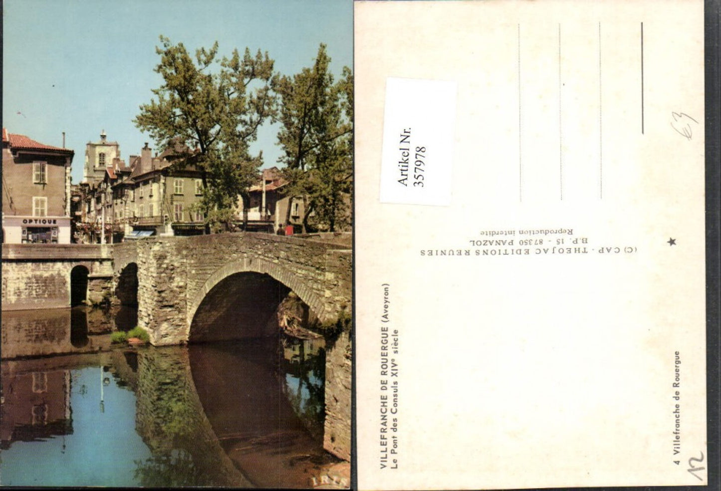 357978,Midi-Pyrenees Aveyron Villefranche de Rouergue Le Pont des Consuls Brücke