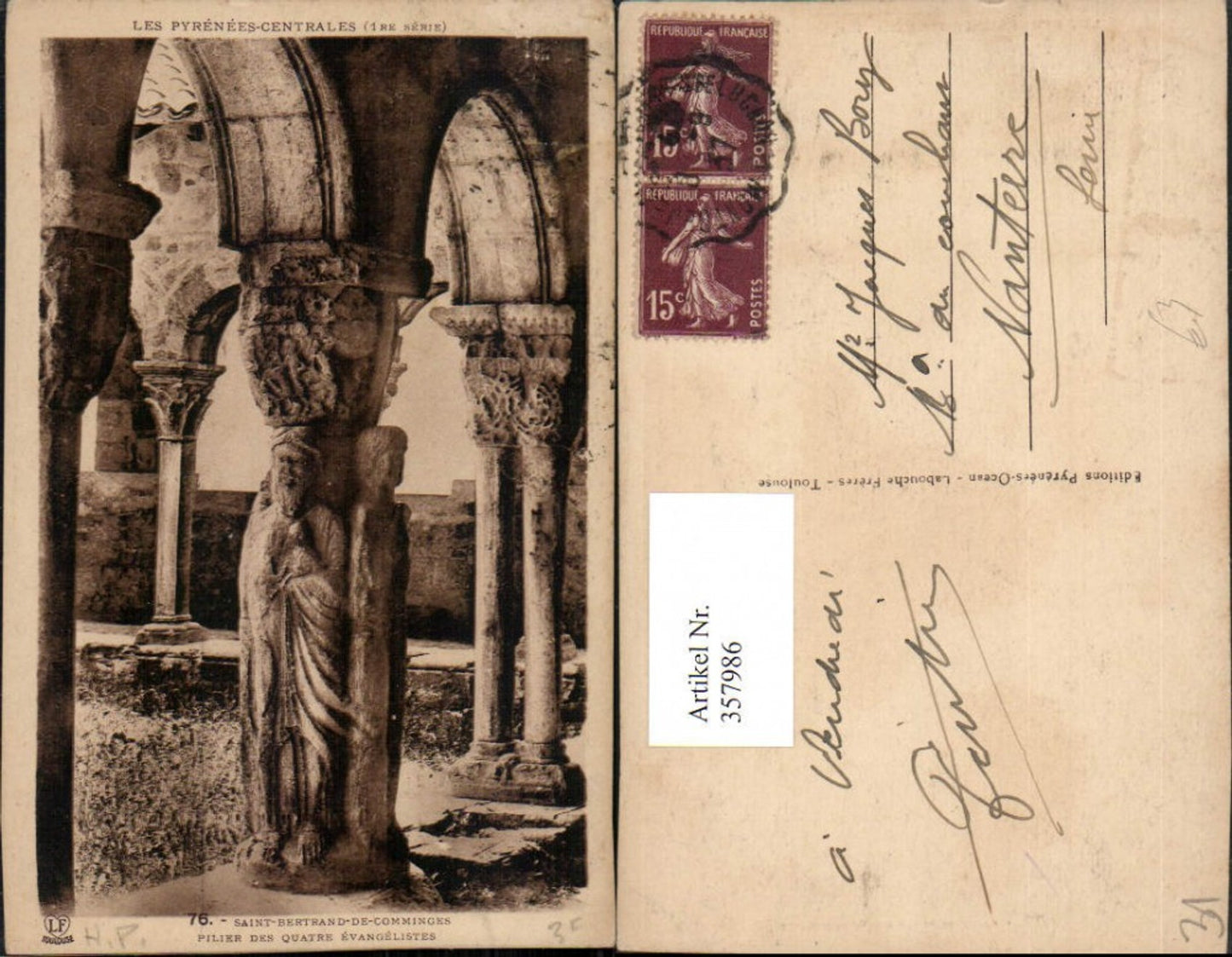 357986,Midi-Pyrenees Haute-Garonne Saint-Bertrand-de-Comminges Pilier des Quatre Evangelistes