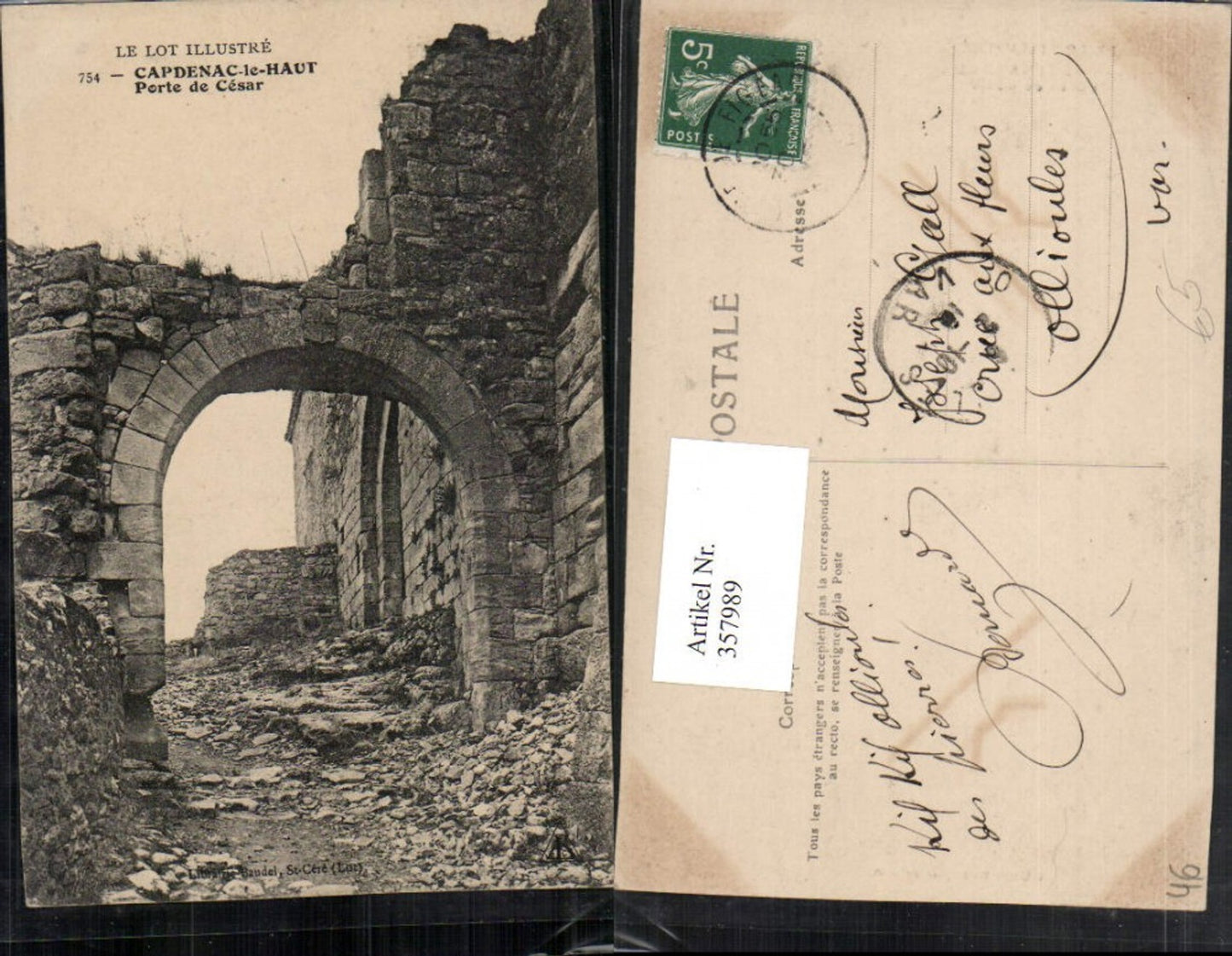 357989,Midi-Pyrenees Lot Capdenac-le-Haut Porte de Cesar Portal Tor