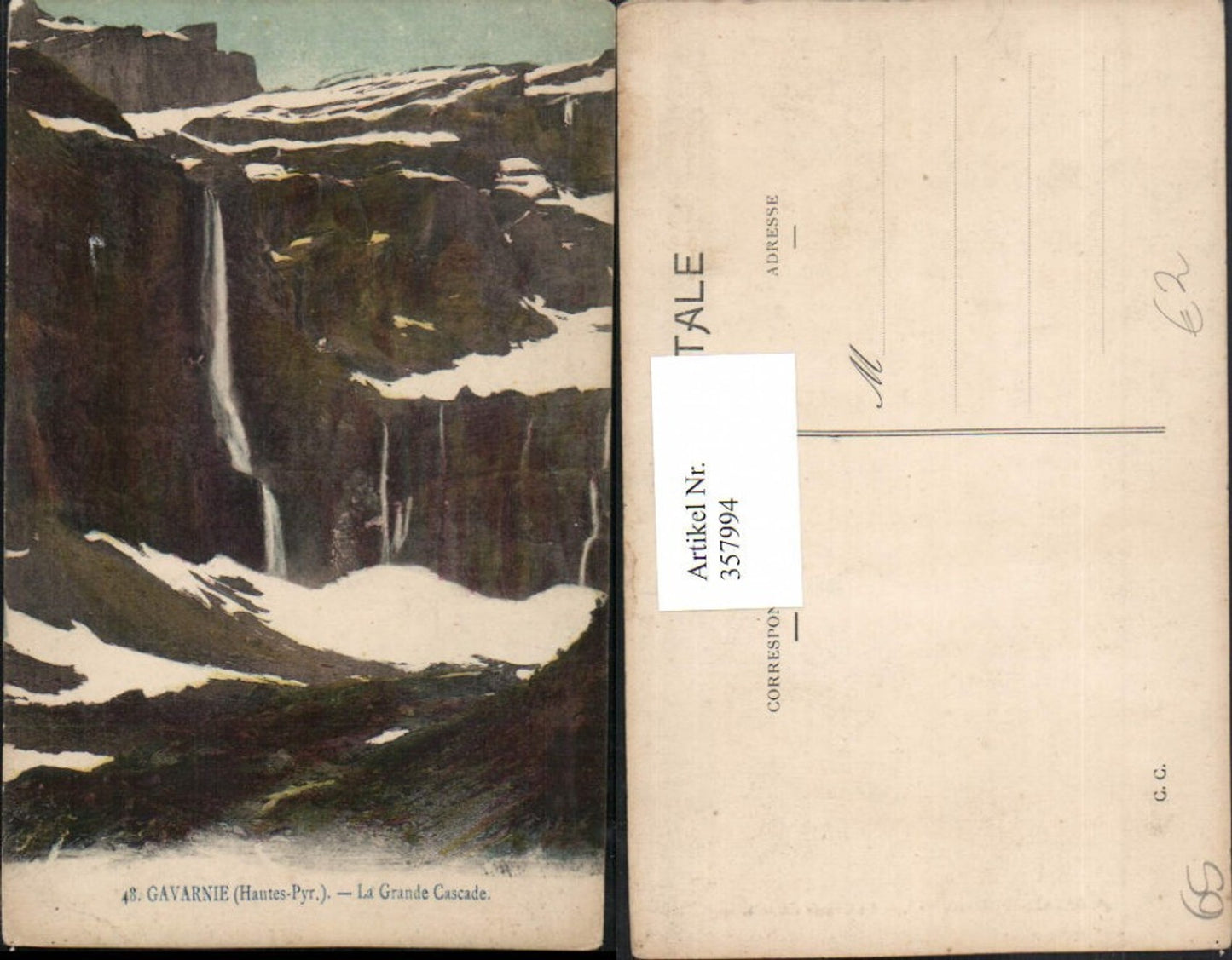 357994,Midi-Pyrenees Hautes-Pyrenees Gavarnie La Grande Cascade Wasserfall