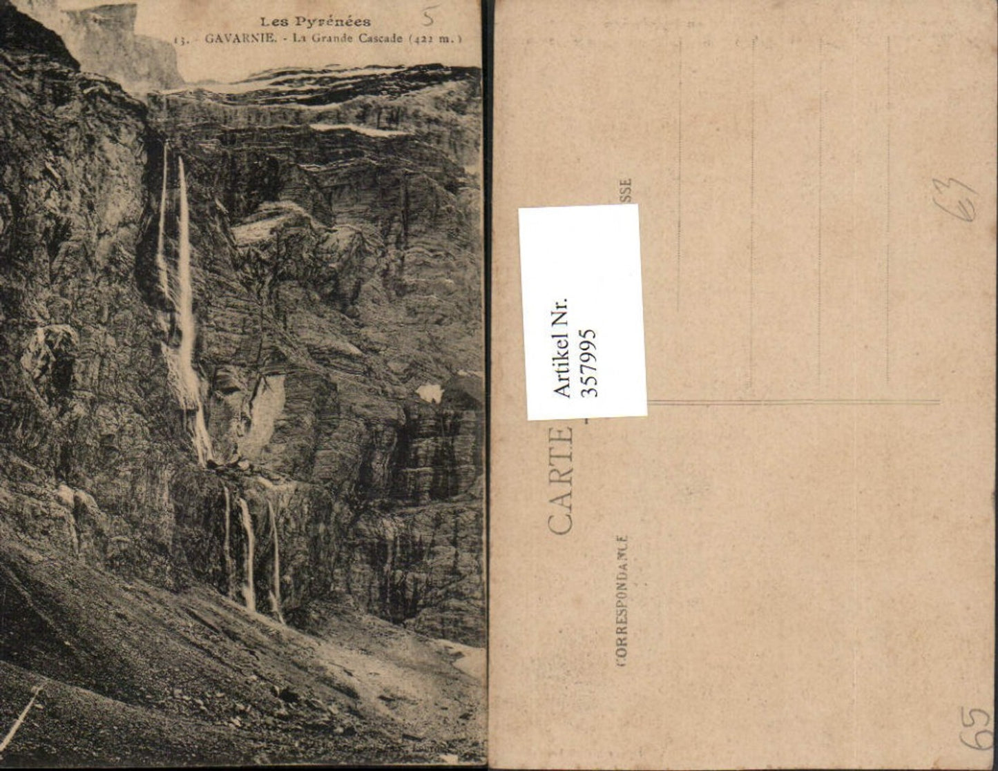 357995,Midi-Pyrenees Hautes-Pyrenees Gavarnie La Grande Cascade Wasserfall