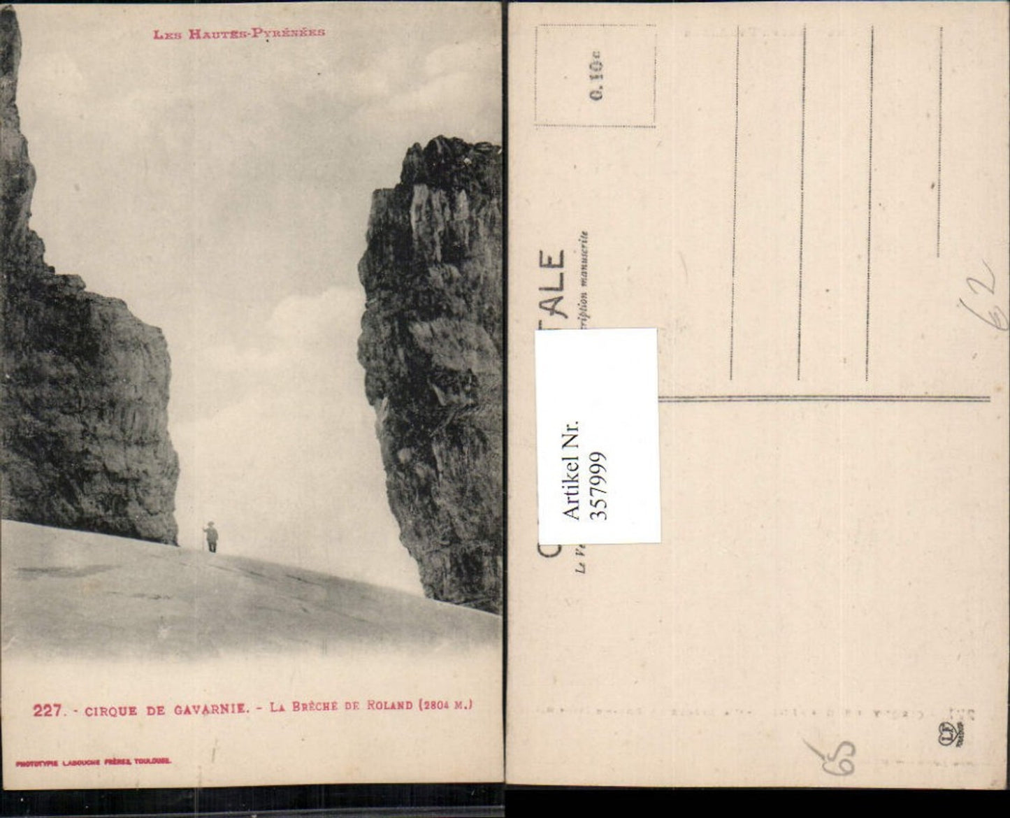 357999,Midi-Pyrenees Hautes-Pyrenees Cirque de Gavarnie La Breche de Roland