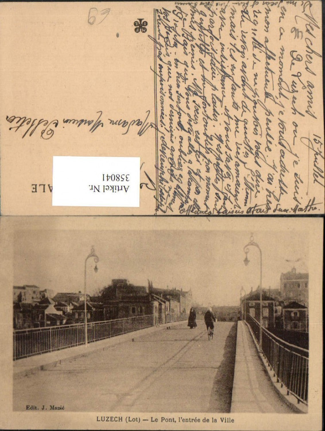 358041,Midi-Pyrenees Lot Luzech Le Pont l'entree de la Ville Brücke