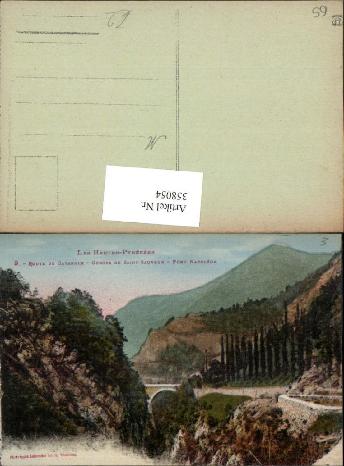 358054,Midi-Pyrenees Hautes-Pyrenees Route Gavarnie Gorges de Saint-Sauveur Pont Napoleon Brücke