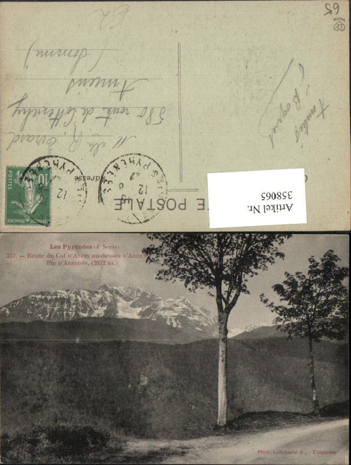358065,Midi-Pyrenees Hautes-Pyrenees Route du Col Aspin Pic Arbizon Bergkulisse