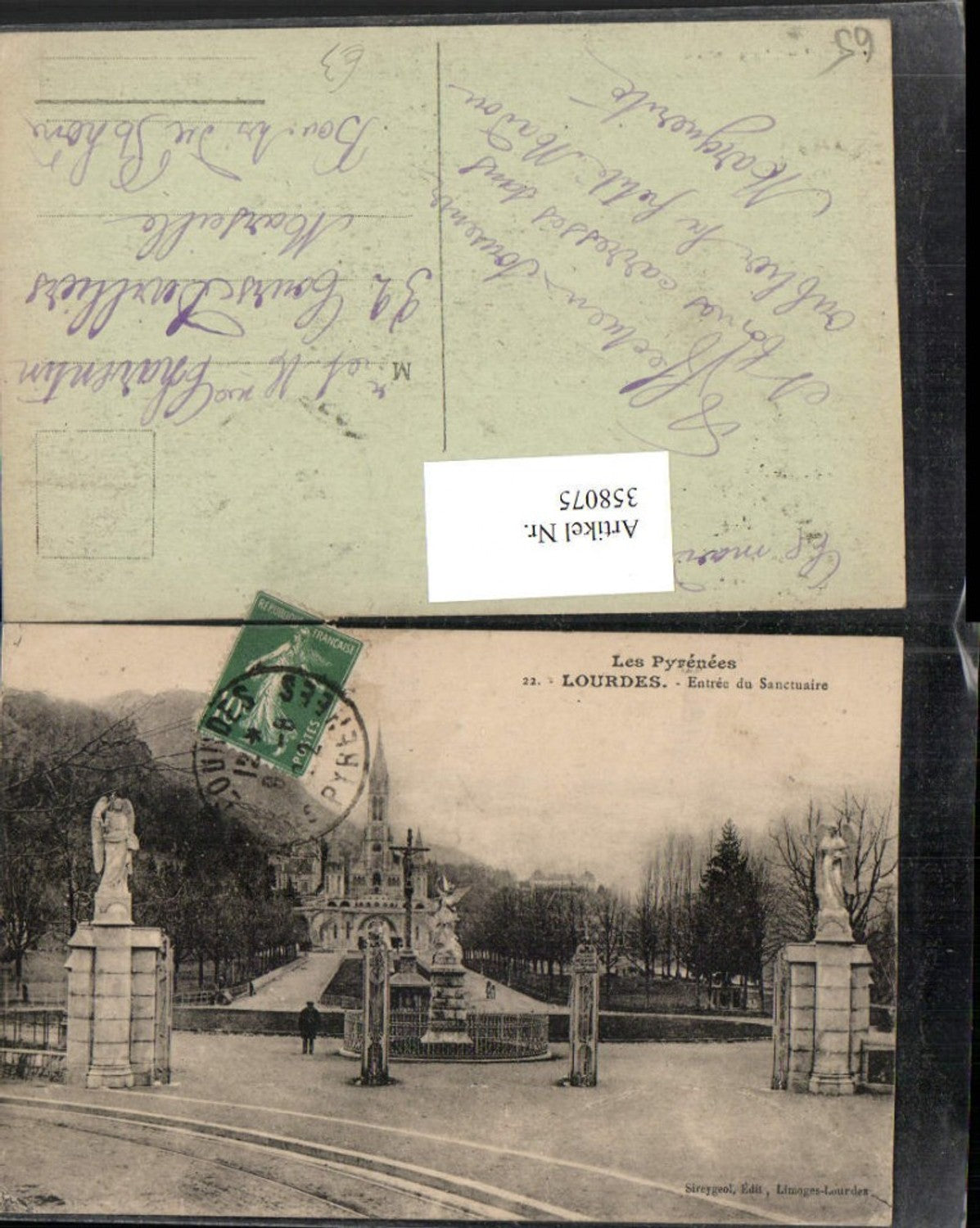 358075,Midi-Pyrenees Hautes-Pyrenees Lourdes Entree du Sanctuaire Kirche