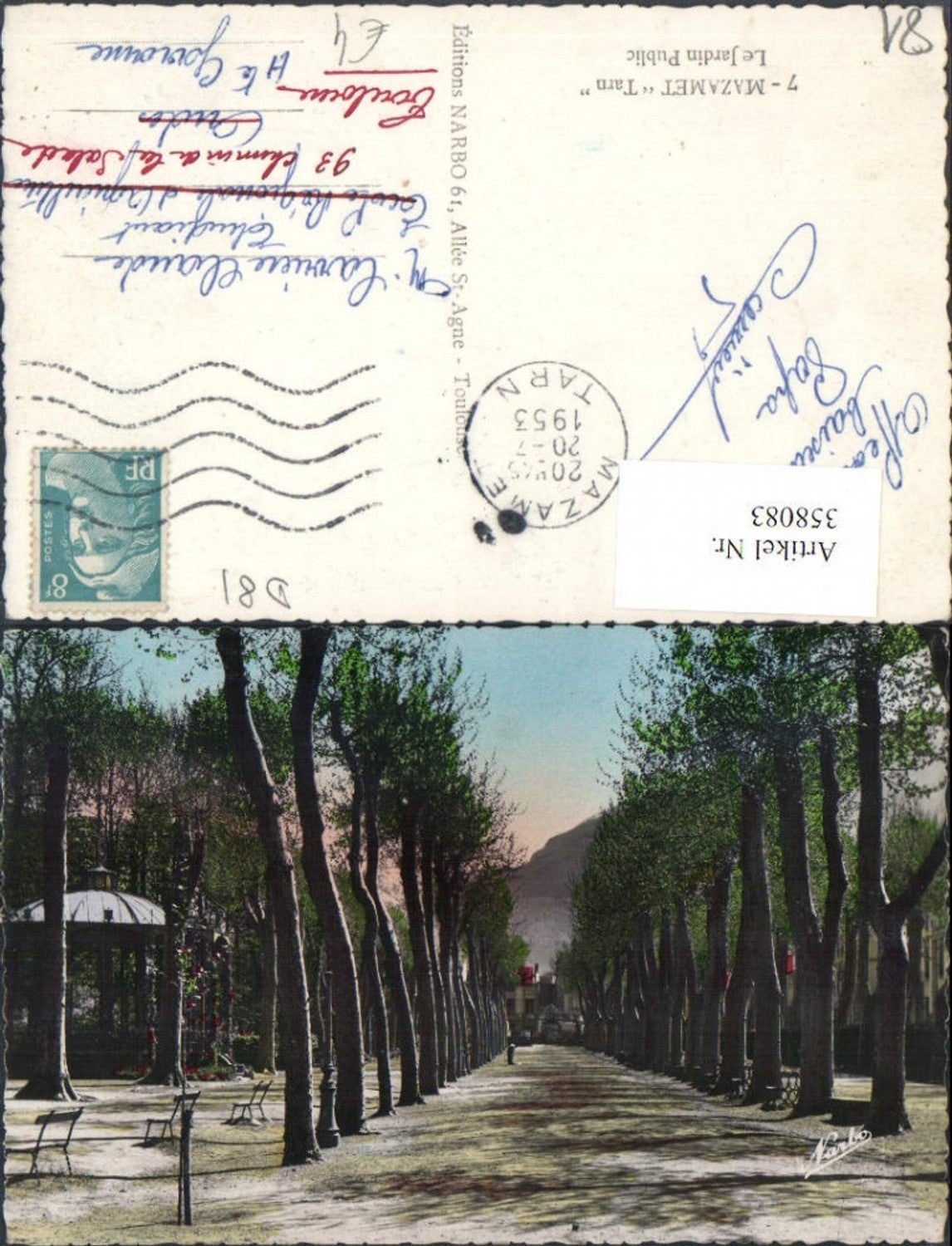 358083,Midi-Pyrenees Tarn Mazamet Tarn Le Jardin Public Allee Pavillon