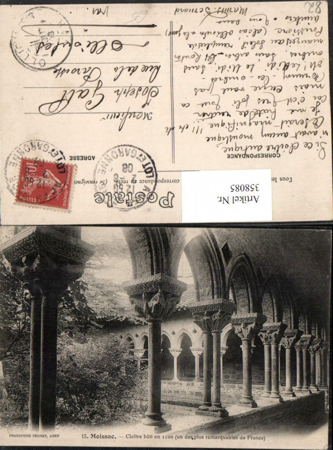 358085,Midi-Pyrenees Tarn-et-Garonne Moissac Cloitre Kloster Arkaden