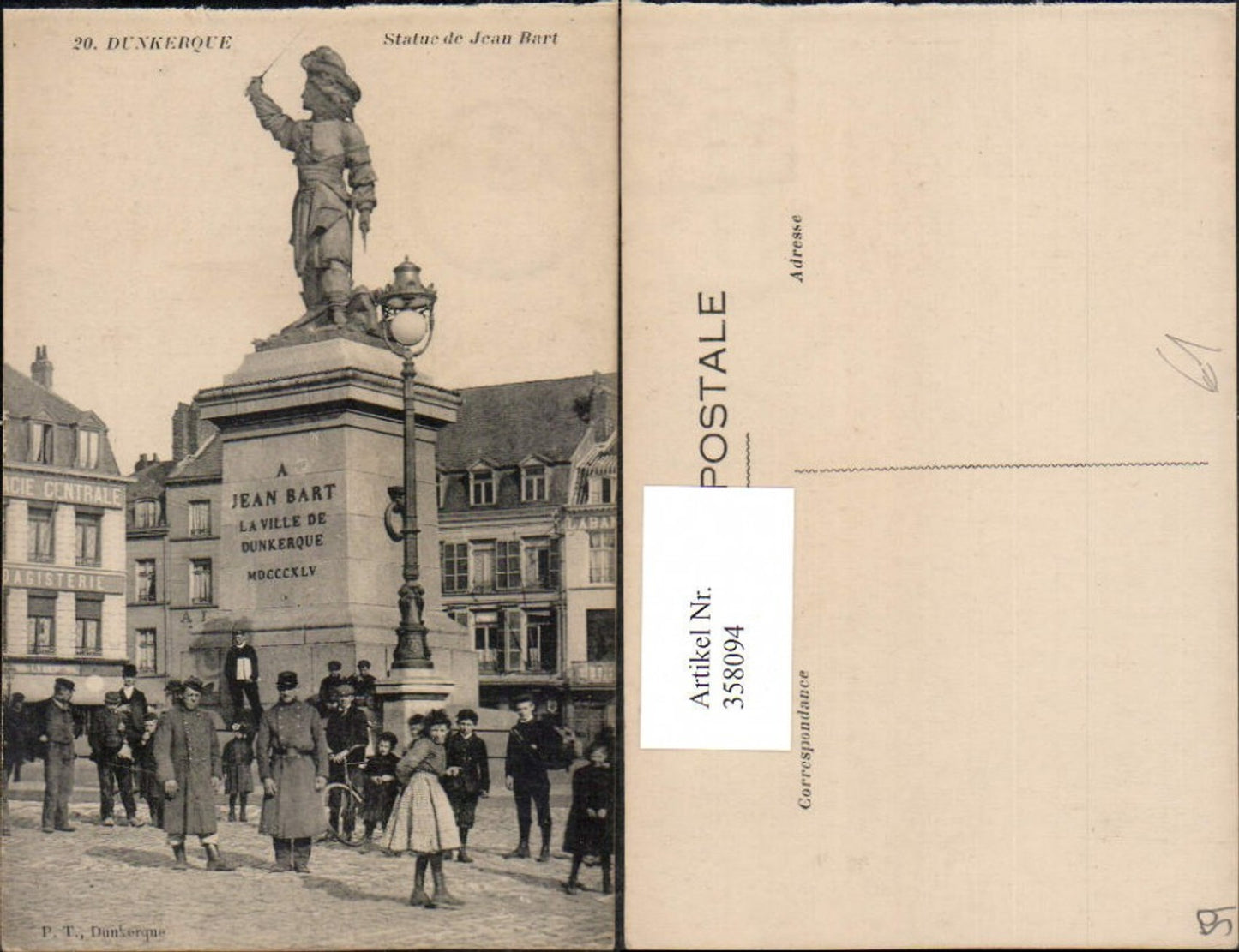 358094,Nord-Pas-de-Calais Nord Dunkerque Statue de Jean Bart Denkmal