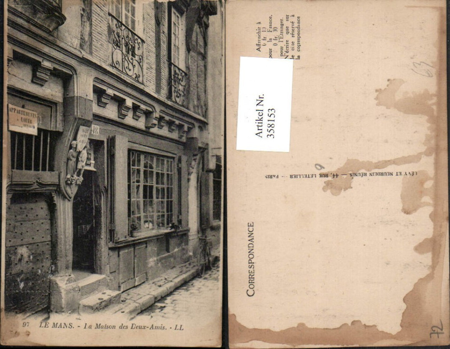 358153,Pays de la Loire Sarthe Le Mans La Maison des Deux-Amis Hausnummer 18