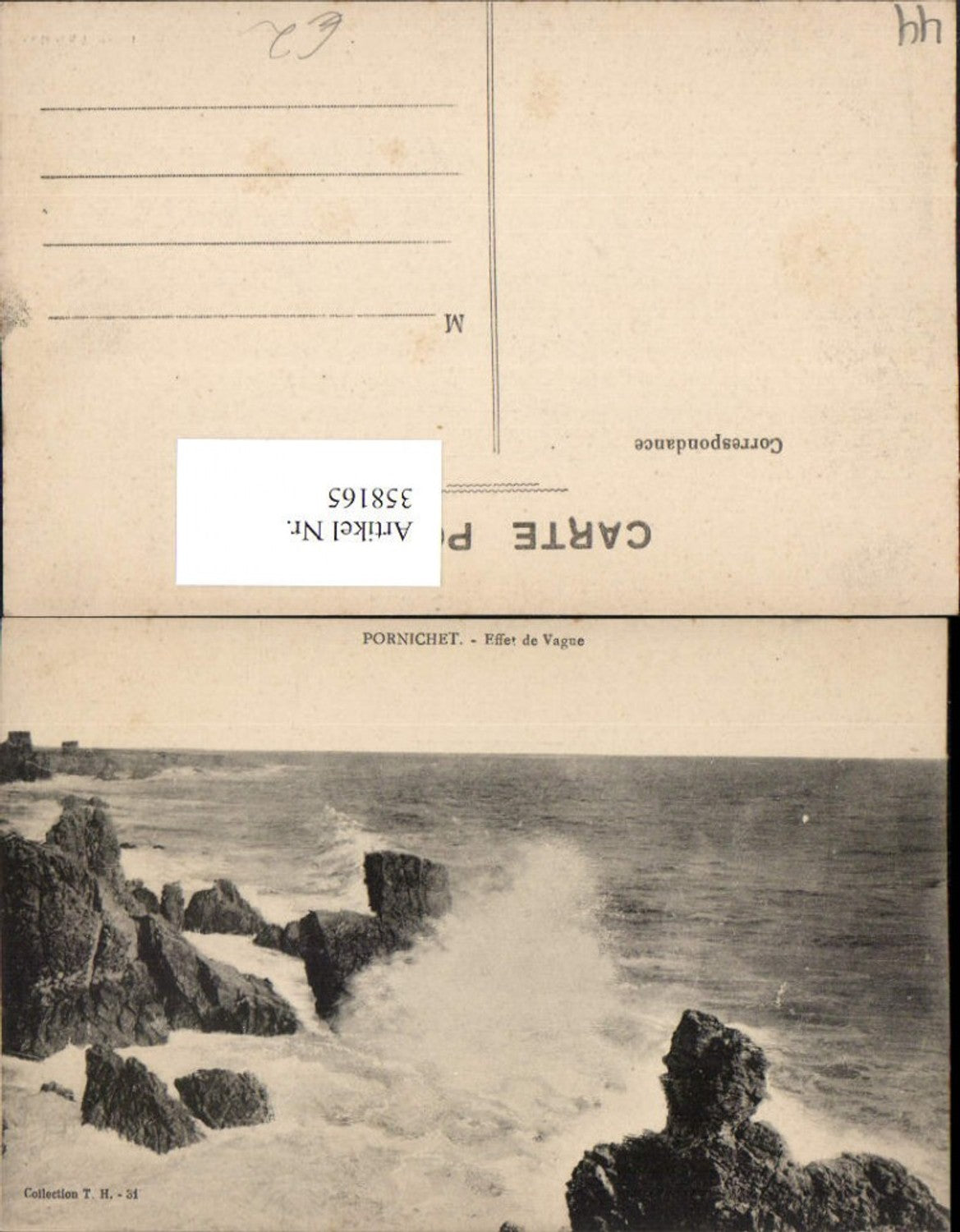 358165,Pays de la Loire Loire-Atlantique Pornichet Effet de Vague Brandung Küste