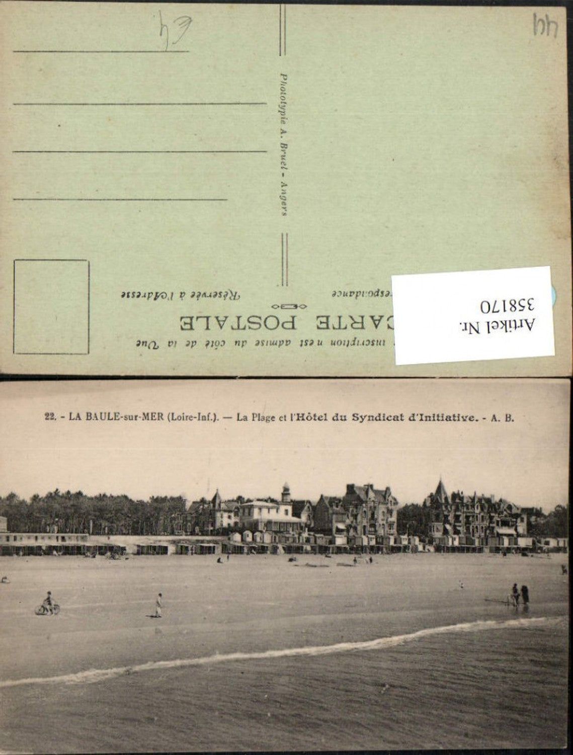 358170,Pays de la Loire Loire-Atlantique La Baule-sur-Mer Plage et Hotel du Syndicat Initiative Strand