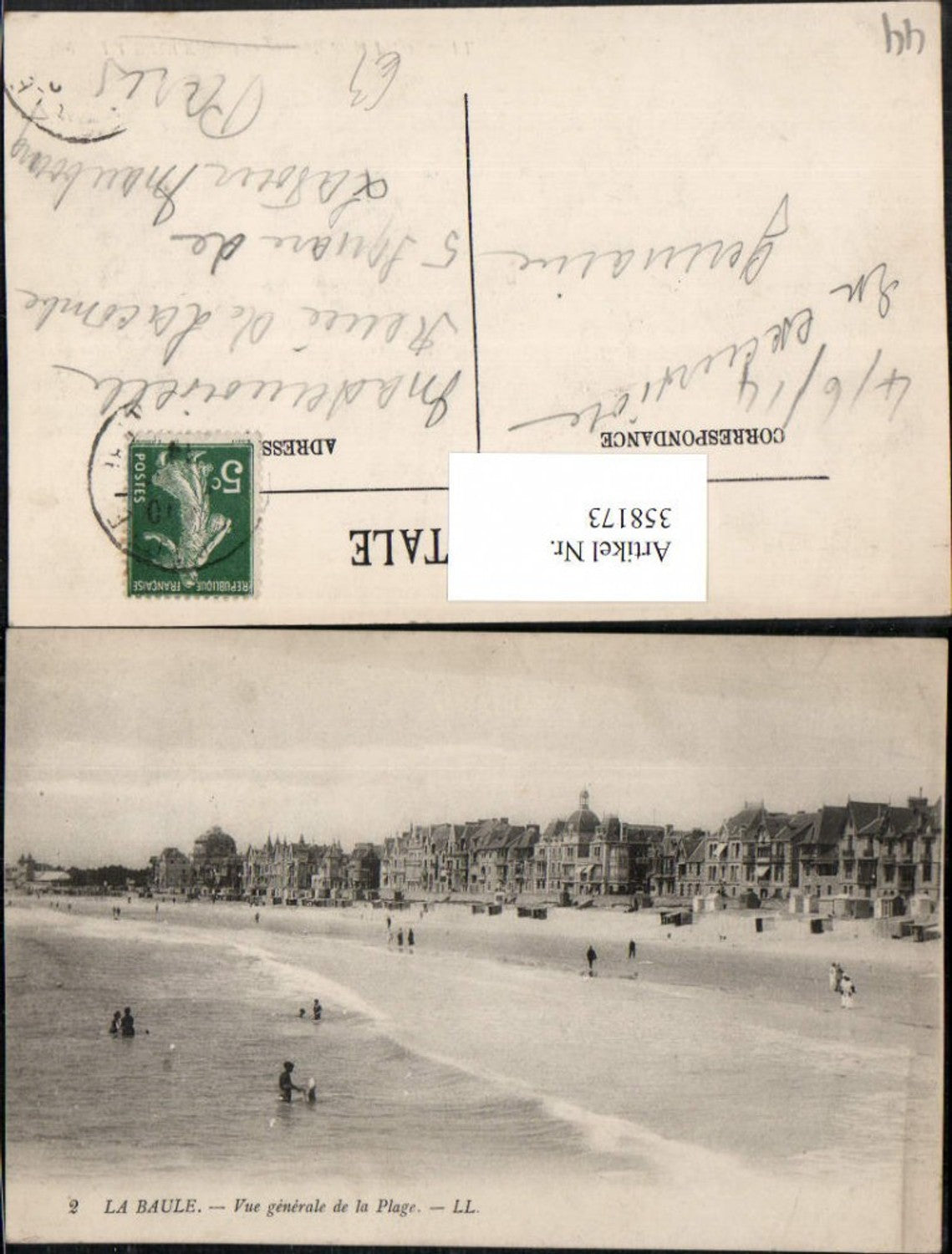 358173,Pays de la Loire Loire-Atlantique La Baule Vue generale de la Plage Strand Strandleben
