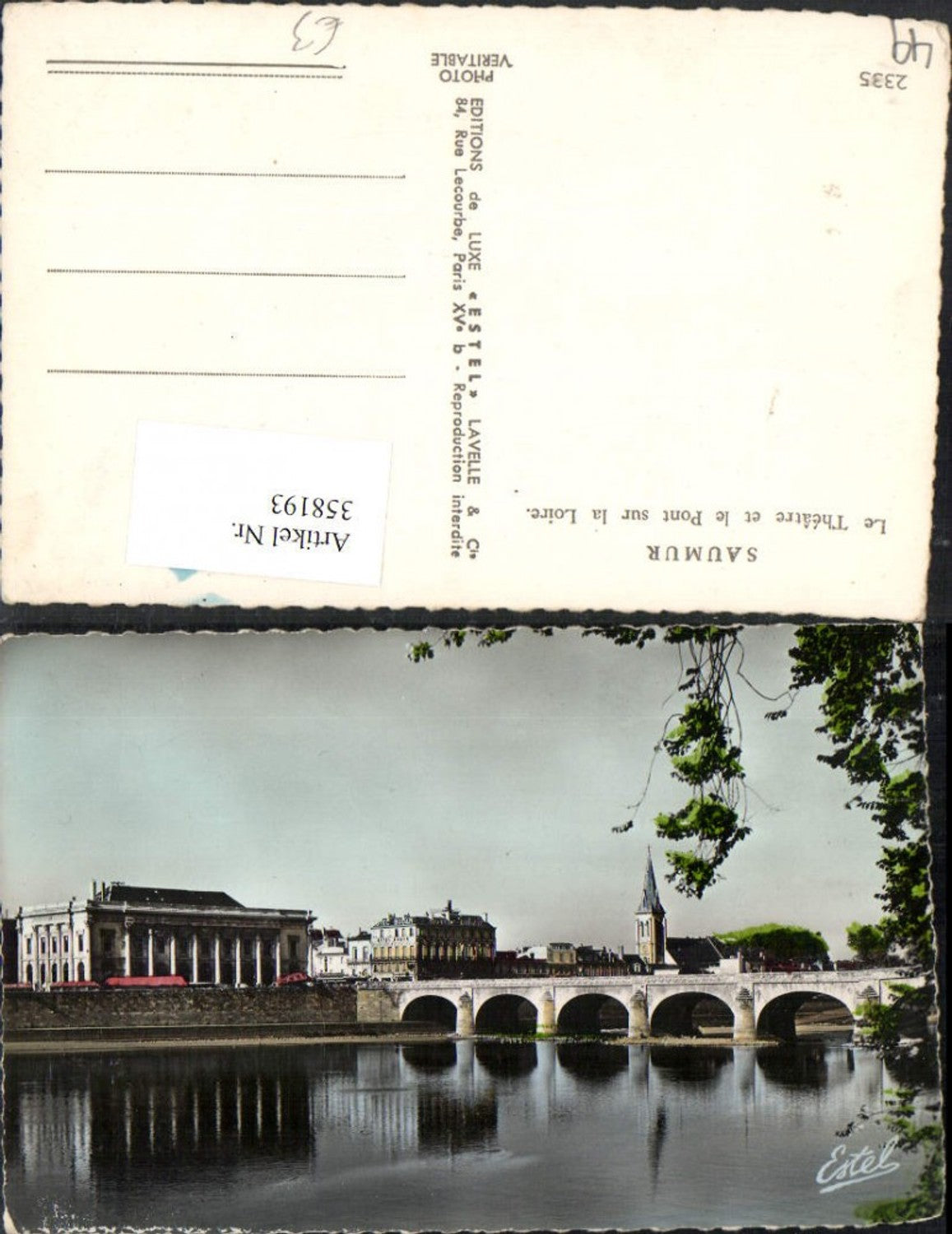 358193,Pays de la Loire Maine-et-Loire Saumur Le Theatre et le Pont sur la Loire Brücke