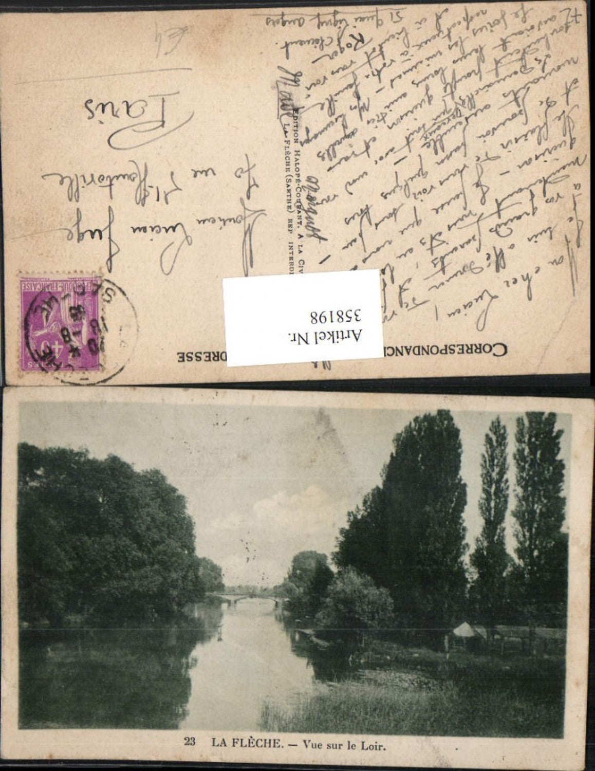 358198,Pays de la Loire Sarthe La Fleche Vue sur le Loir Fluss