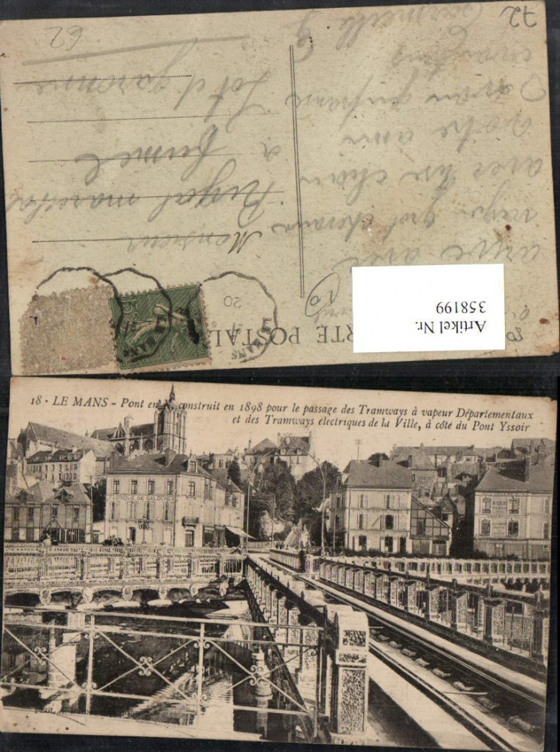 358199,Pays de la Loire Sarthe Le Mans Pont des Tramways Teilansicht Brücke