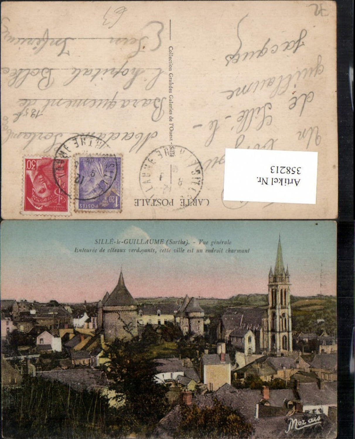 358213,Pays de la Loire Sarthe Sille-le-Guillaume Vue generale Teilansicht Kirche