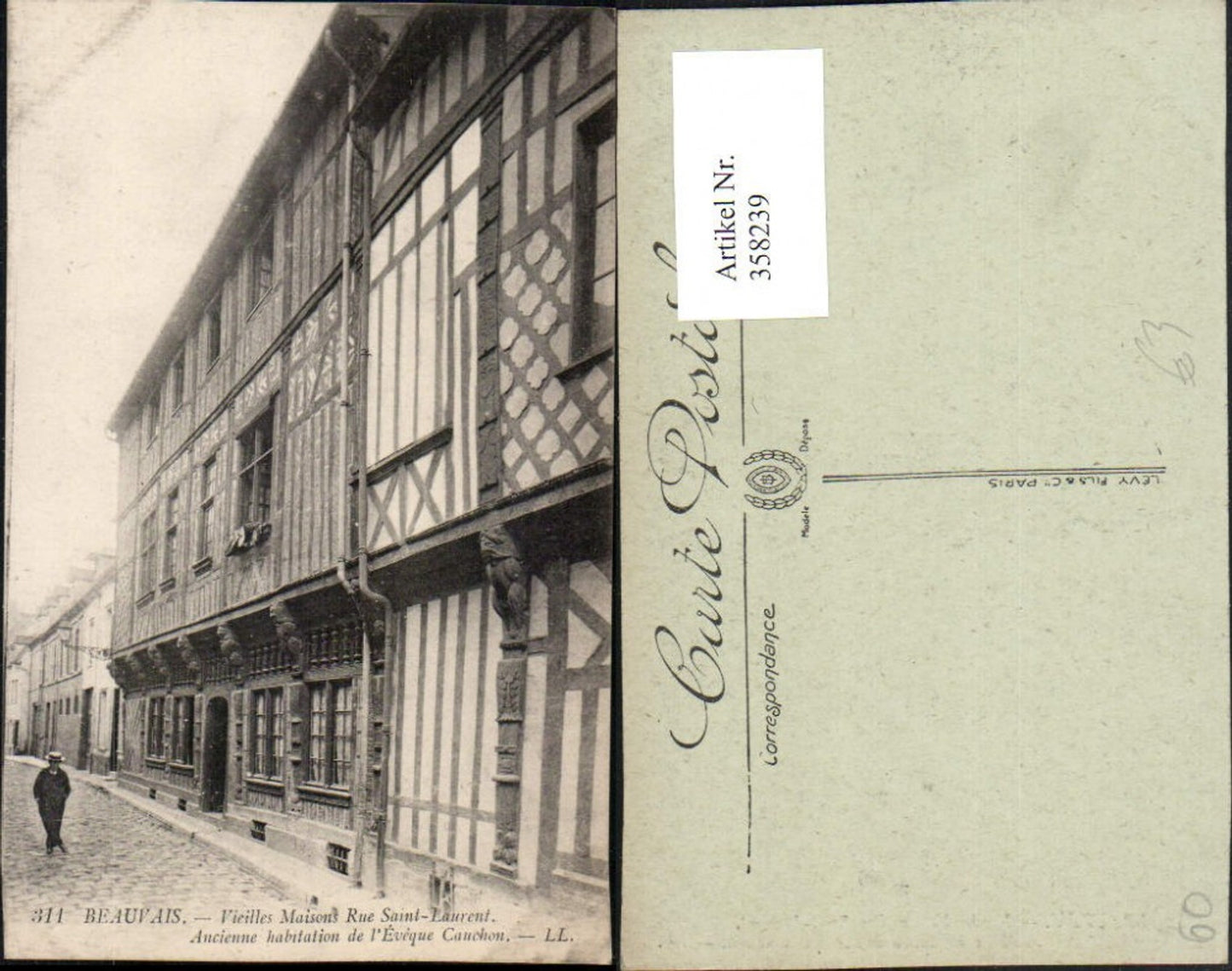 358239,Picardie Oise Beauvais Rue Saint-Laurent Vieilles Maisons Häuser