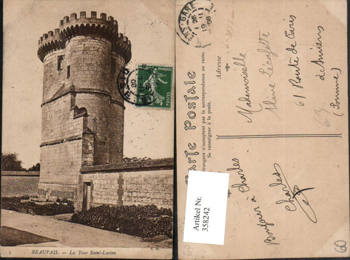 358242,Picardie Oise Beauvais La Tour Saint-Lucien Turm