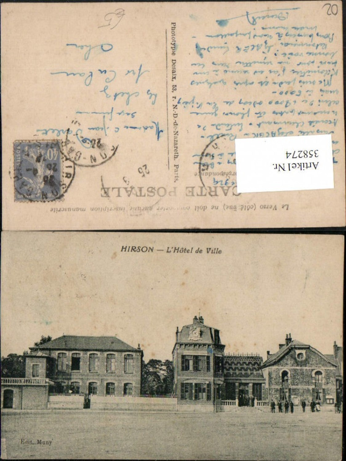 358274,Picardie Aisne Hirson L'Hotel de Ville Rathaus
