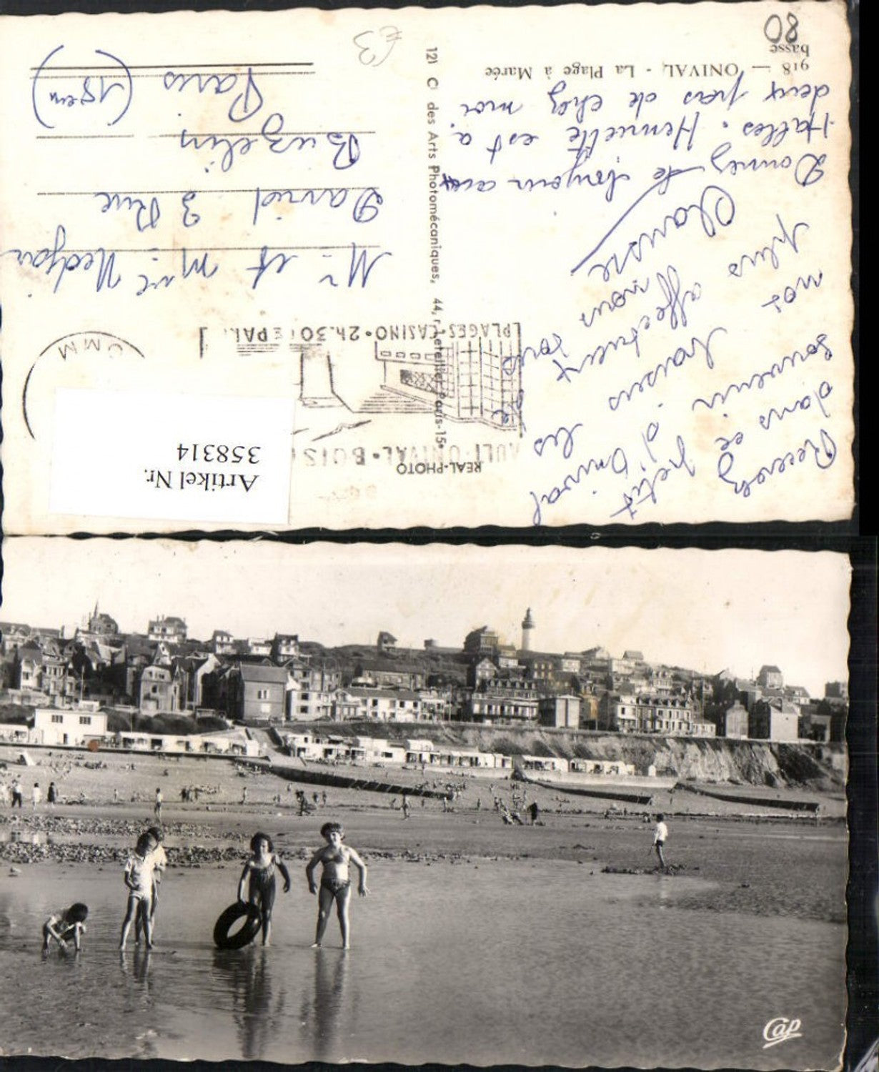 358314,Picardie Somme Onival La Plage a Maree basse Strand Strandleben