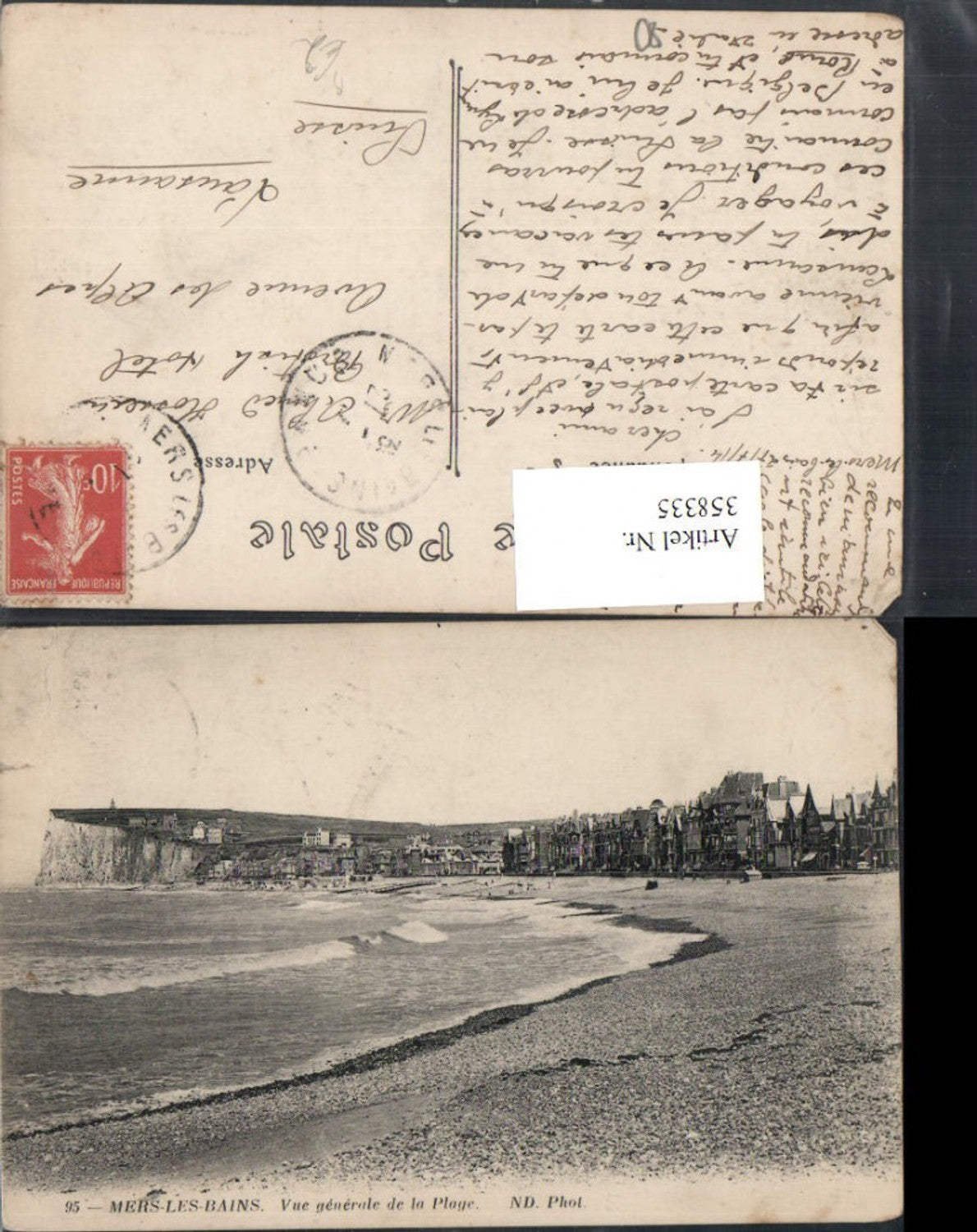 358335,Picardie Somme Mers-les-Bains Vue generale de la Plage Strand Teilansicht