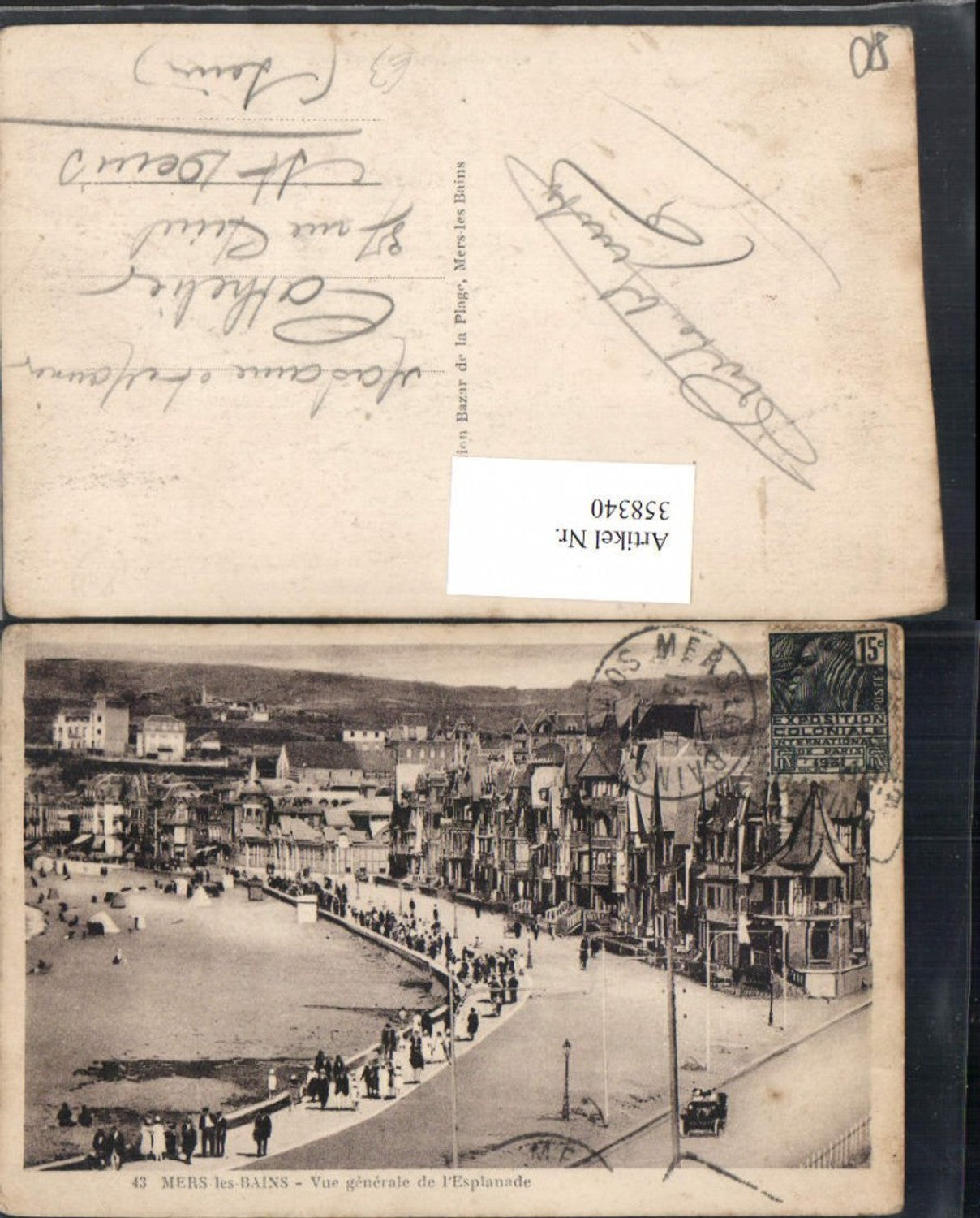 358340,Picardie Somme Mers-les-Bains Vue generale de l'Esplanade Teilansicht Strand