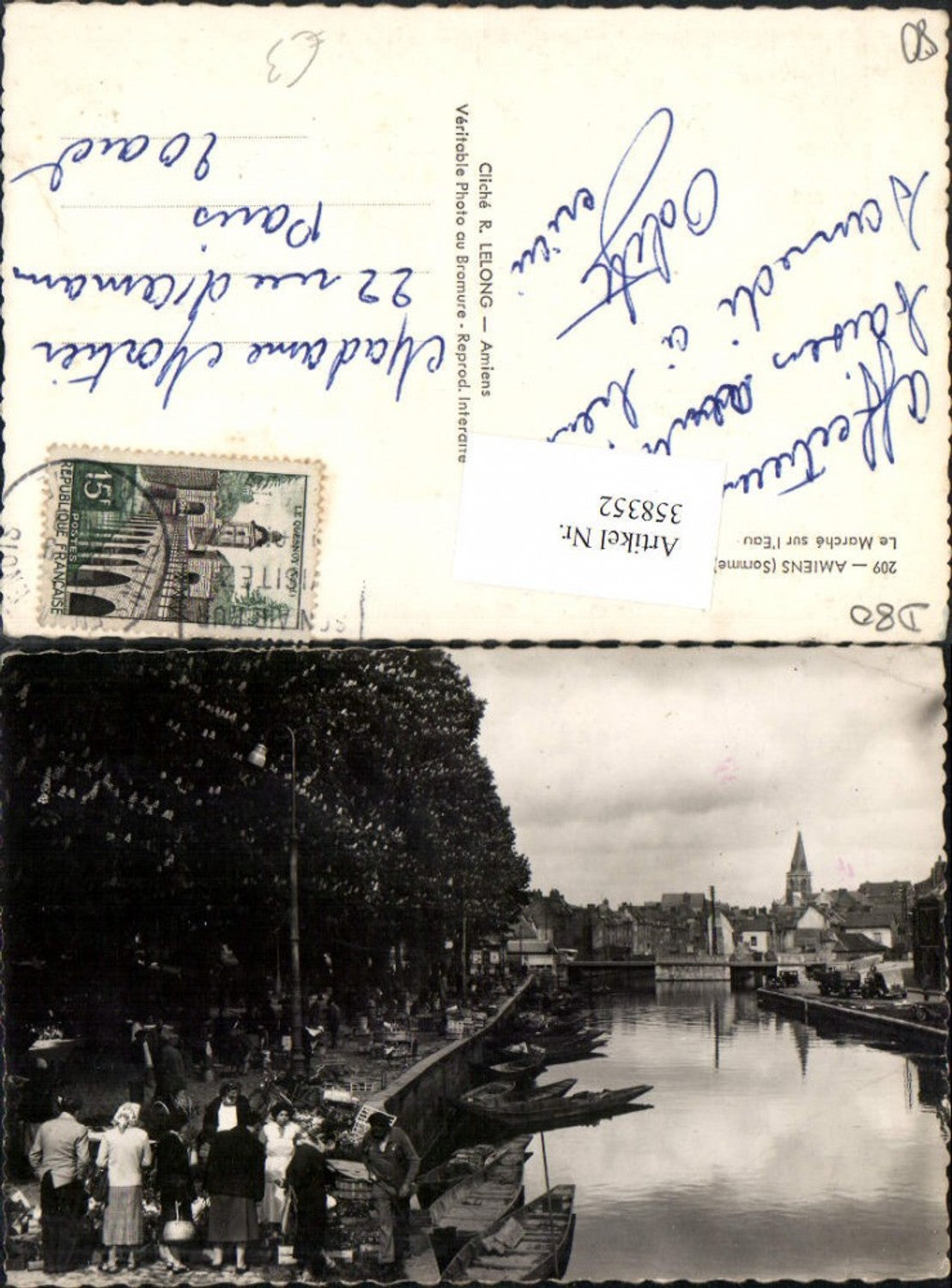 358352,Picardie Somme Amiens Le Marche sur l'Eau Kanal Zillen Boote