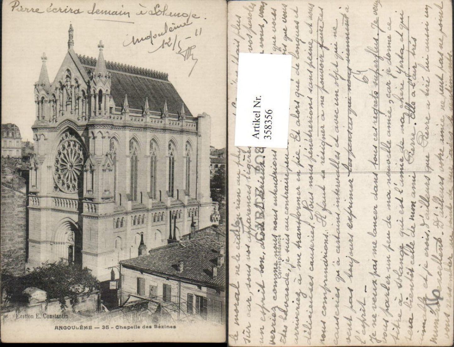 358356,Poitou-Charentes Charente Angouleme Chapelle des Bezines Kirche