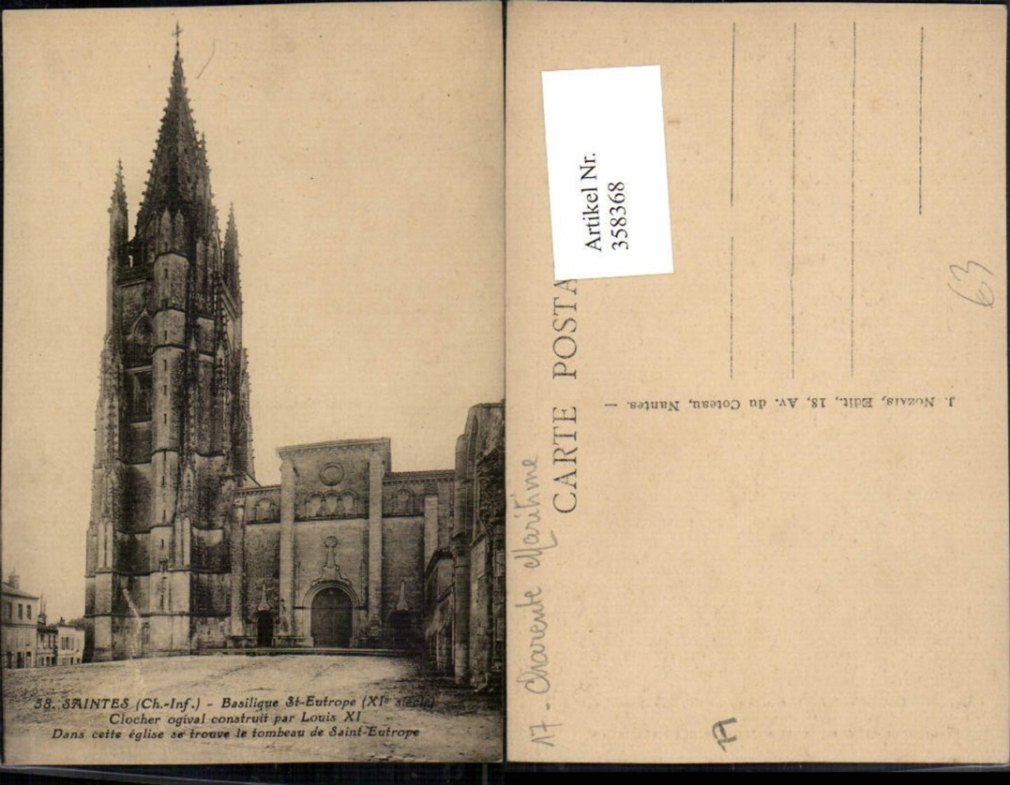 358368,Poitou-Charentes Charente-Maritime Saintes Basilique St-Eutrope Church