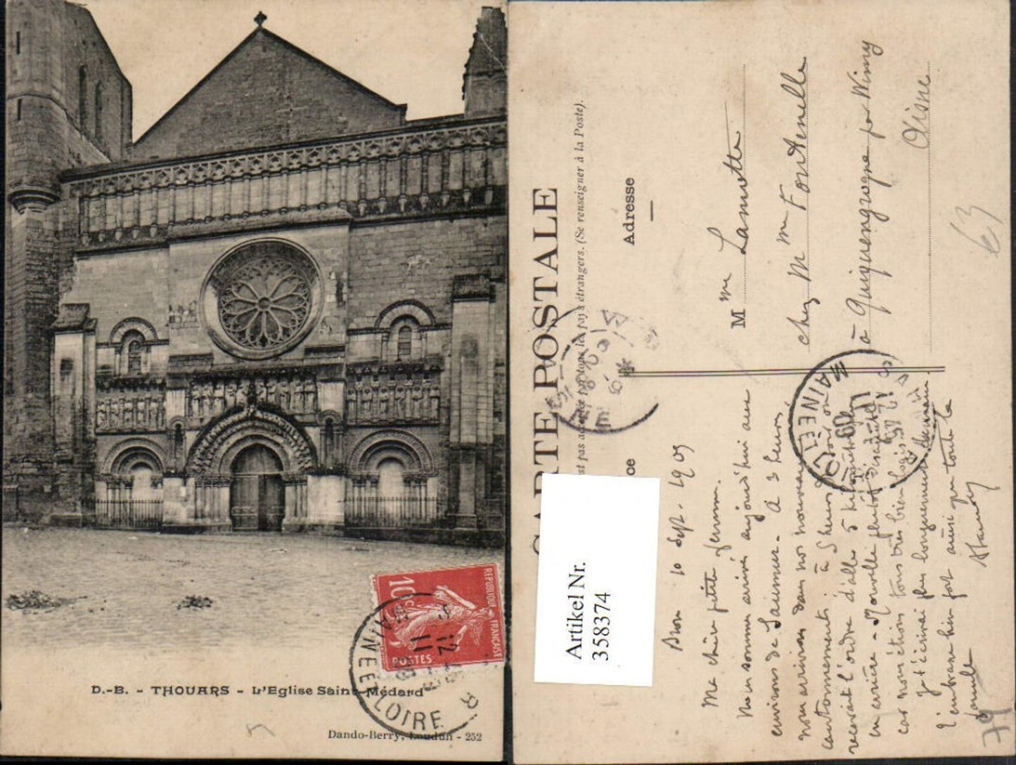 358374,Poitou-Charentes Deux-Sevres Thouars L'Eglise Saint-Medard Kirche