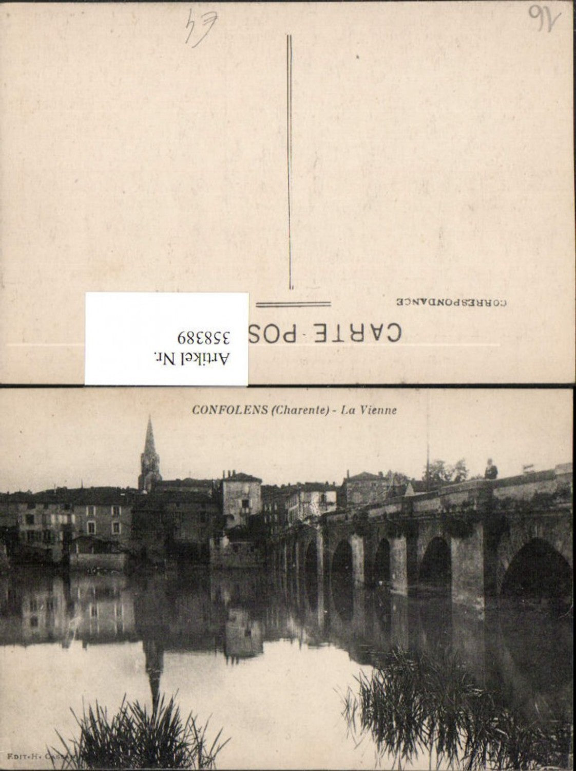 358389,Poitou-Charentes Charente Confolens La Vienne Teilansicht Brücke