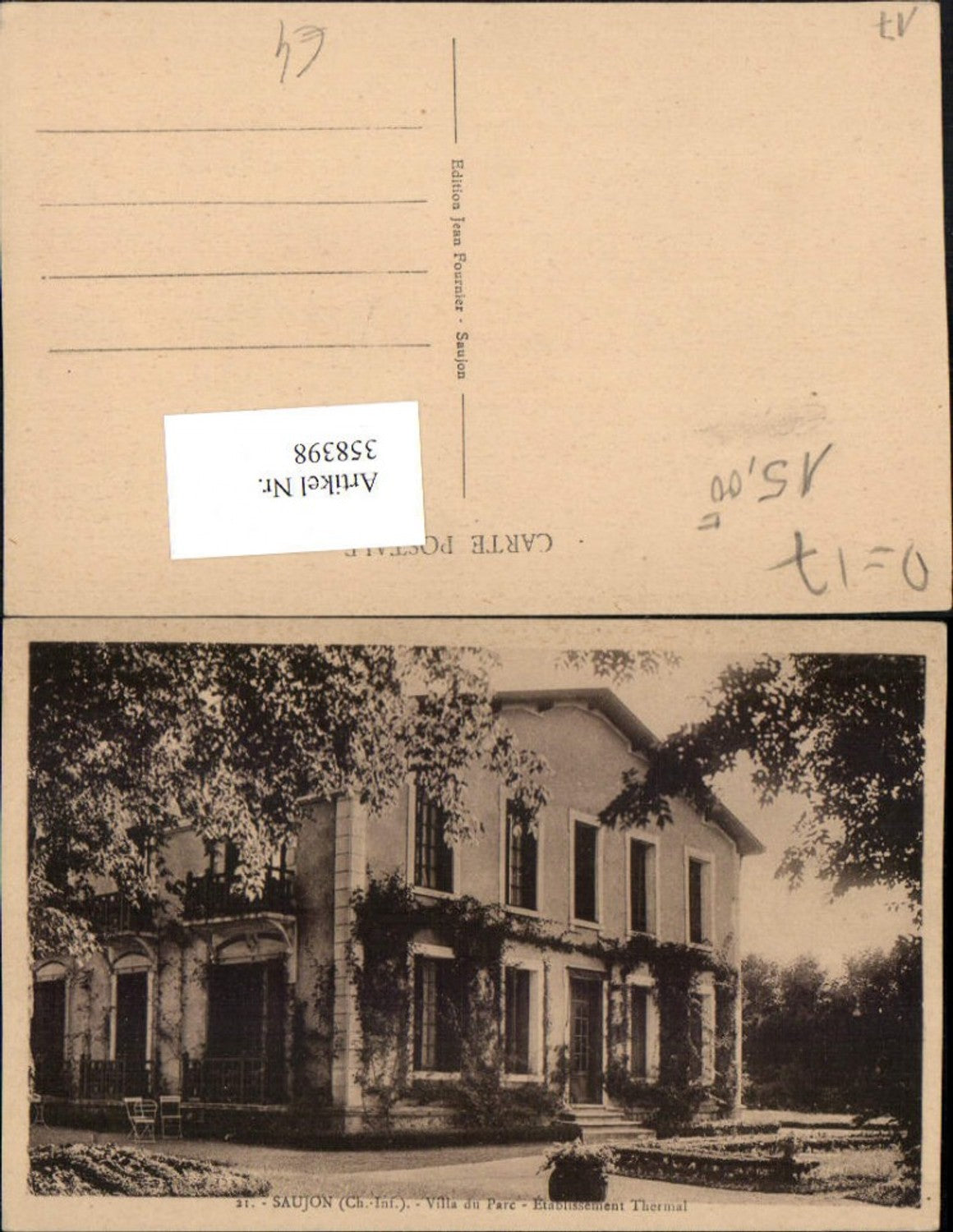 358398,Poitou-Charentes Charente-Maritime Saujon Villa du Parc Etablissement Thermal