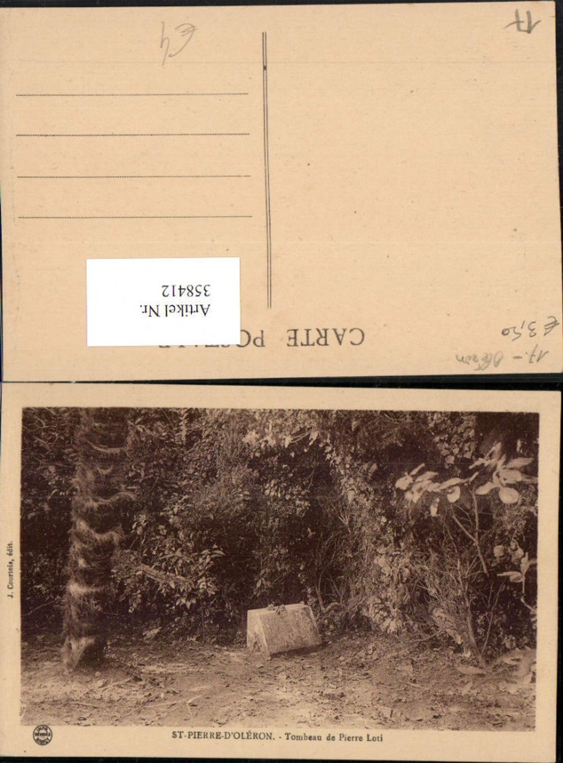 358412,Poitou-Charentes Charente-Maritime St-Pierre-d'Oleron Tombeau de Pierre Loti Grabmal