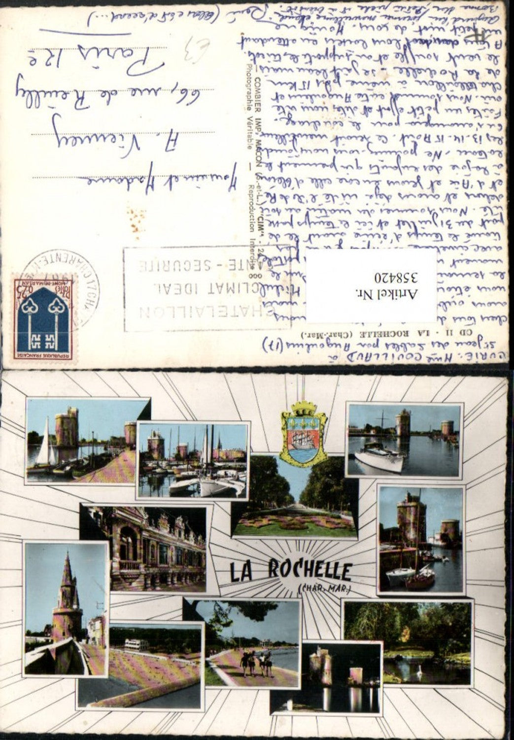 358420,Poitou-Charentes Charente-Maritime La Rochelle Hafen Boote Turm Strand Mehrbildkarte