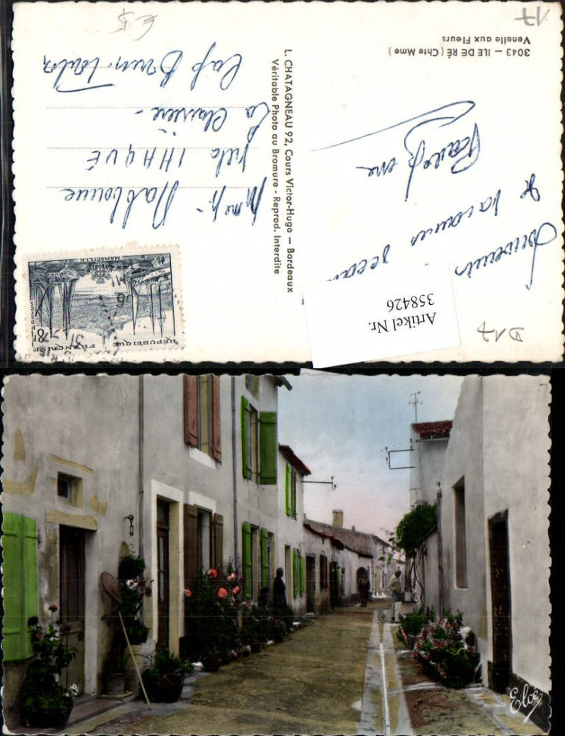 358426,Poitou-Charentes Charente-Maritime Ile de Re Venelle aux Fleurs Straßenansicht