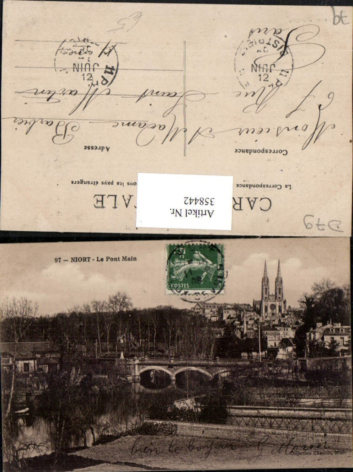 358442,Poitou-Charentes Deux-Sevres Niort Le Pont Main Teilansicht Brücke
