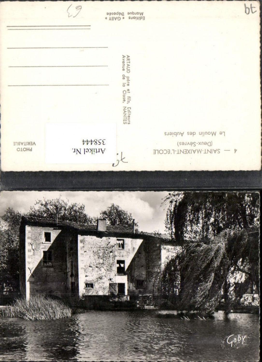 358444,Poitou-Charentes Deux-Sevres Saint-Maixent-l'Ecole Le Moulin des Aubiers Mühle