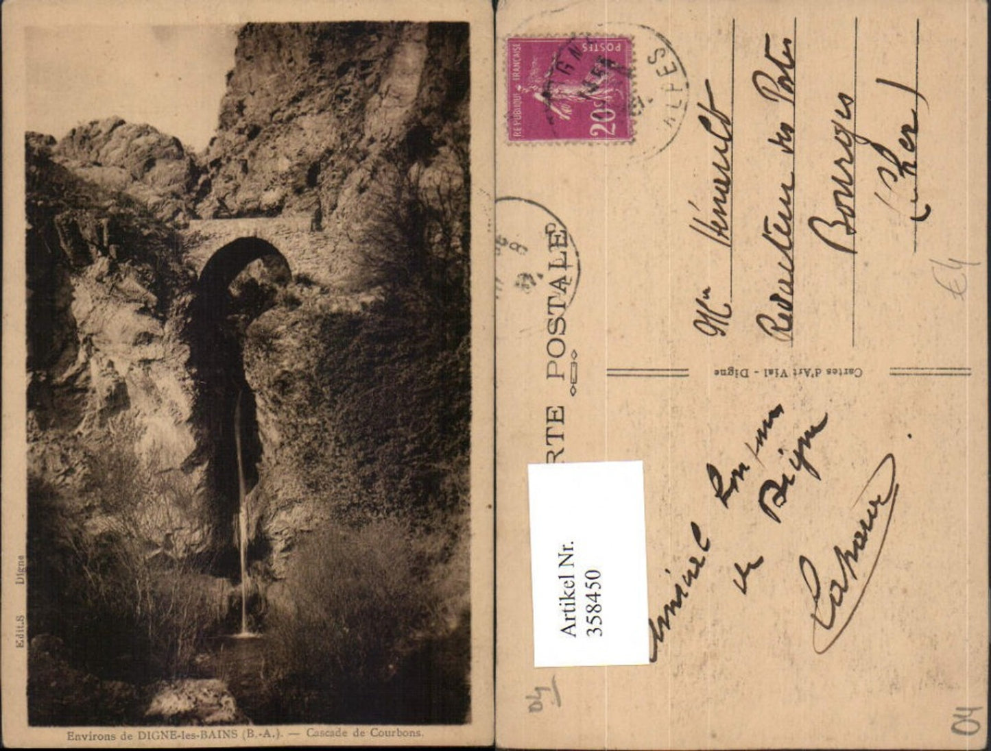 358450,Provence-Alpes-Cote-Azur Prov.  Digne-les-Bains Cascade Courbons