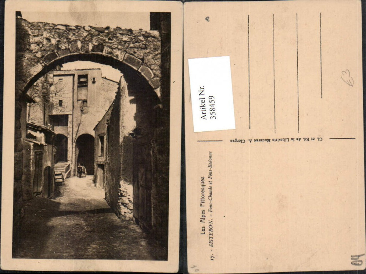 358459,Provence-Alpes-Cote-Azur Prov.  Sisteron Fons-Chaude Gasse