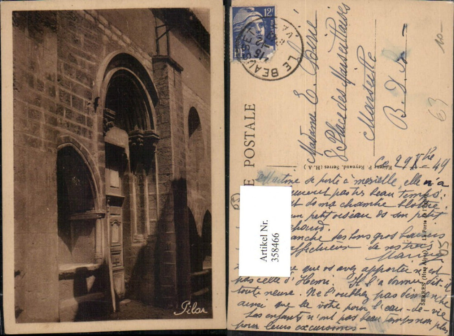 358466,Provence-Alpes-Cote-Azur Hautes-Alpes Serres Le Porte Eglise Kirchenportal