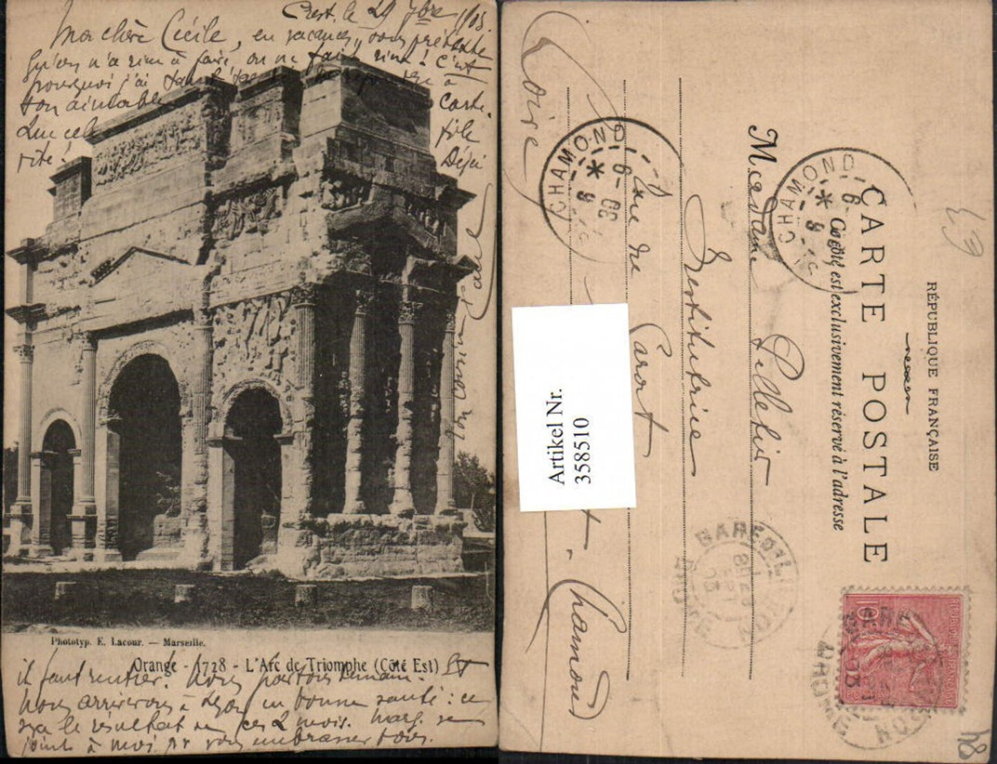 358510,Provence-Alpes-Cote-Azur Vaucluse Orange L'Arc de Triomphe Triumphbogen