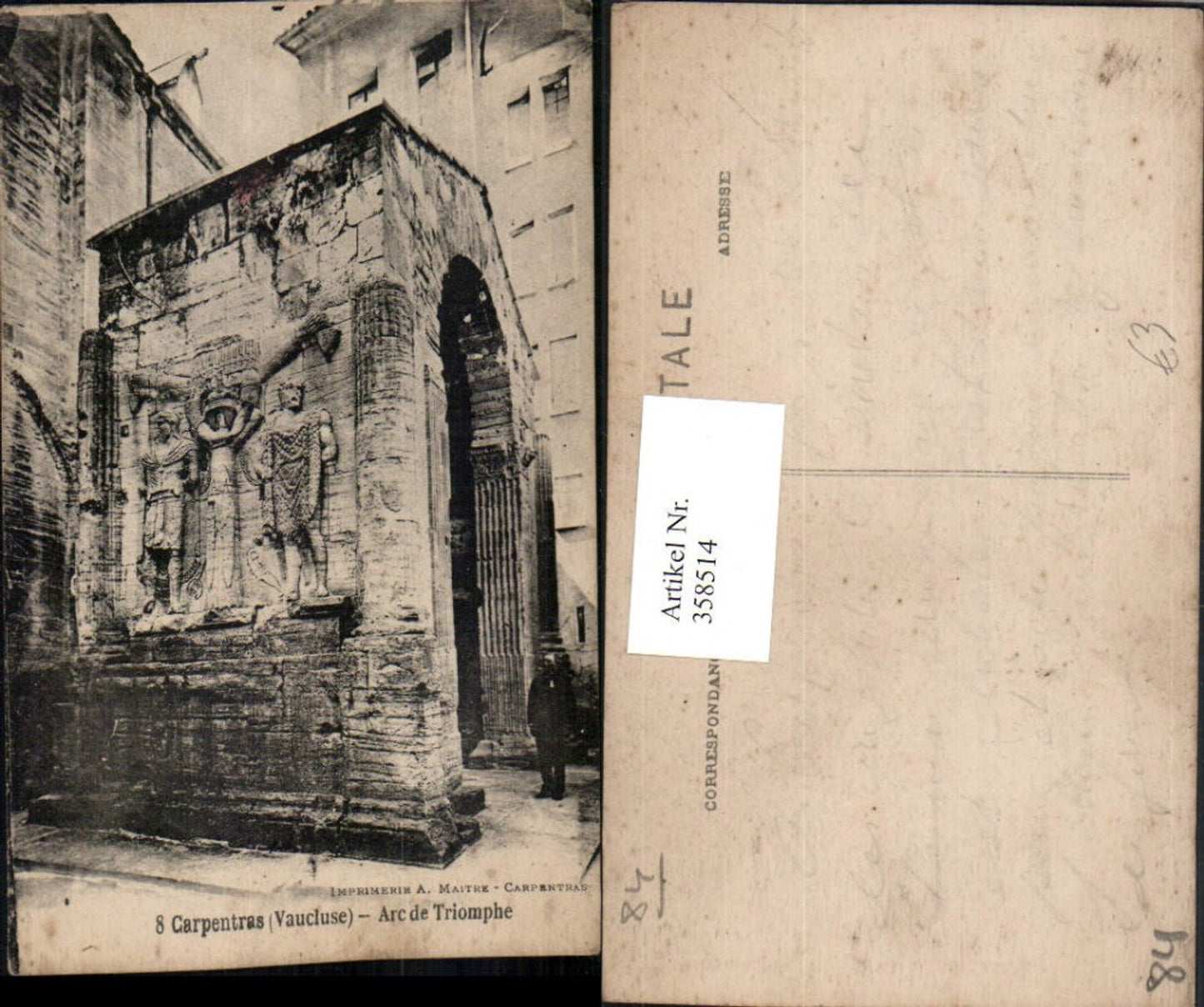 358514,Provence-Alpes-Cote-Azur Vaucluse Carpentras Arc de Triomphe Triumphbogen