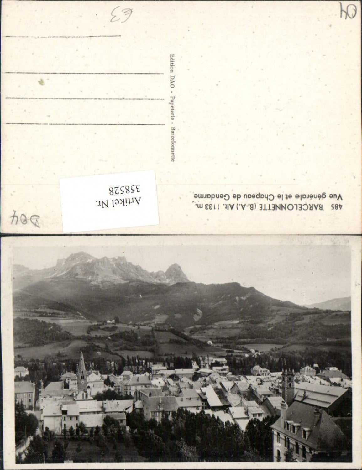 358528,Provence-Alpes-Cote-Azur Prov.  Barcelonnette Vue generale Totale