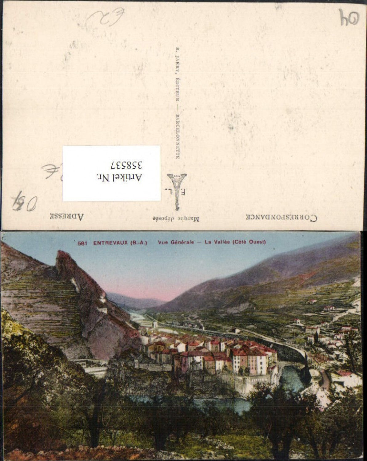 358537,Provence-Alpes-Cote-Azur Prov.  Entrevaux Vue Generale Totale