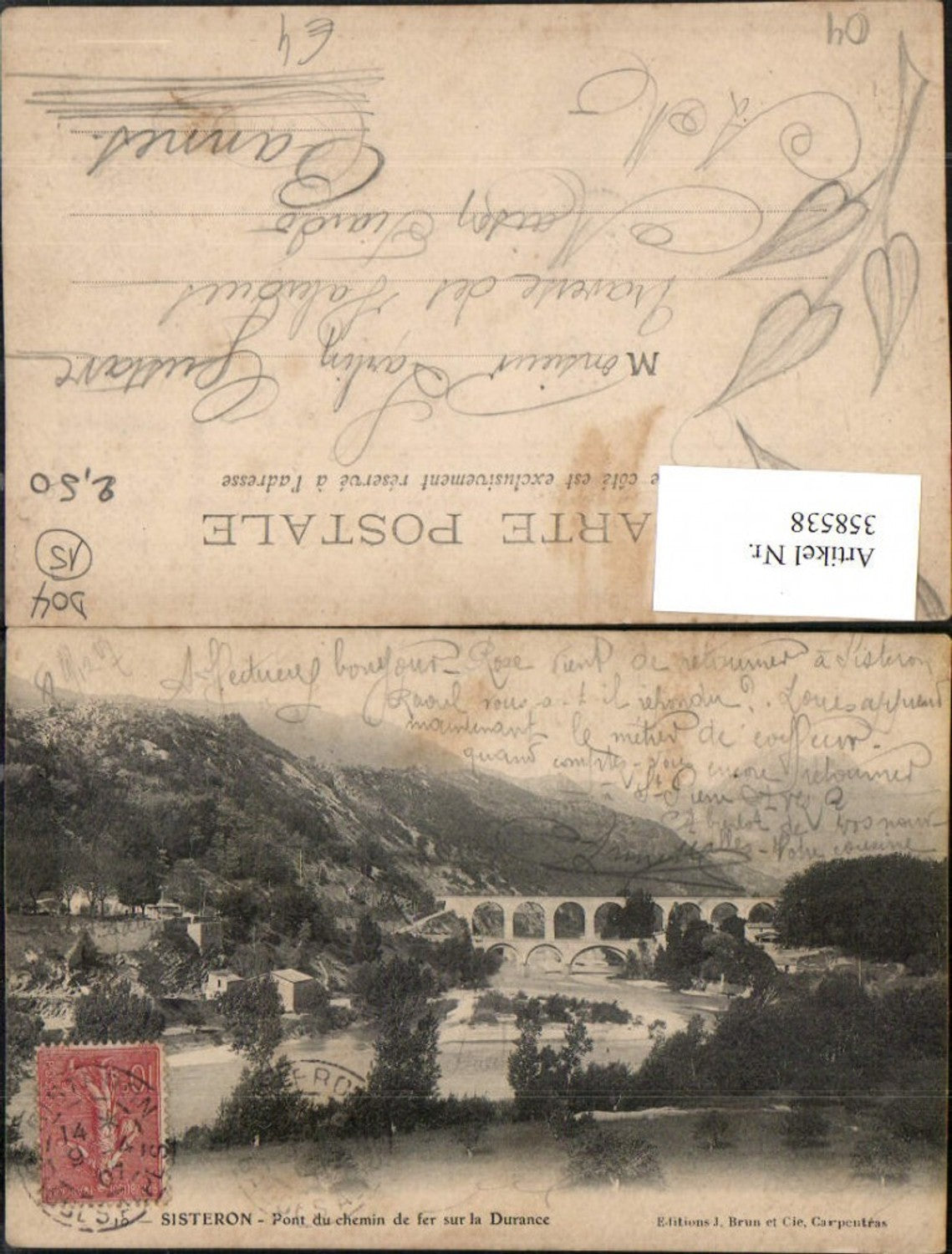 358538,Provence-Alpes-Cote-Azur Prov.  Sisteron Pont du chemin Brücke