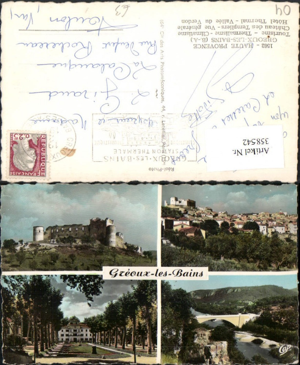 358542,Provence-Alpes-Cote-Azur Prov.  Greoux-les-Bains Totale Mehrbildkarte