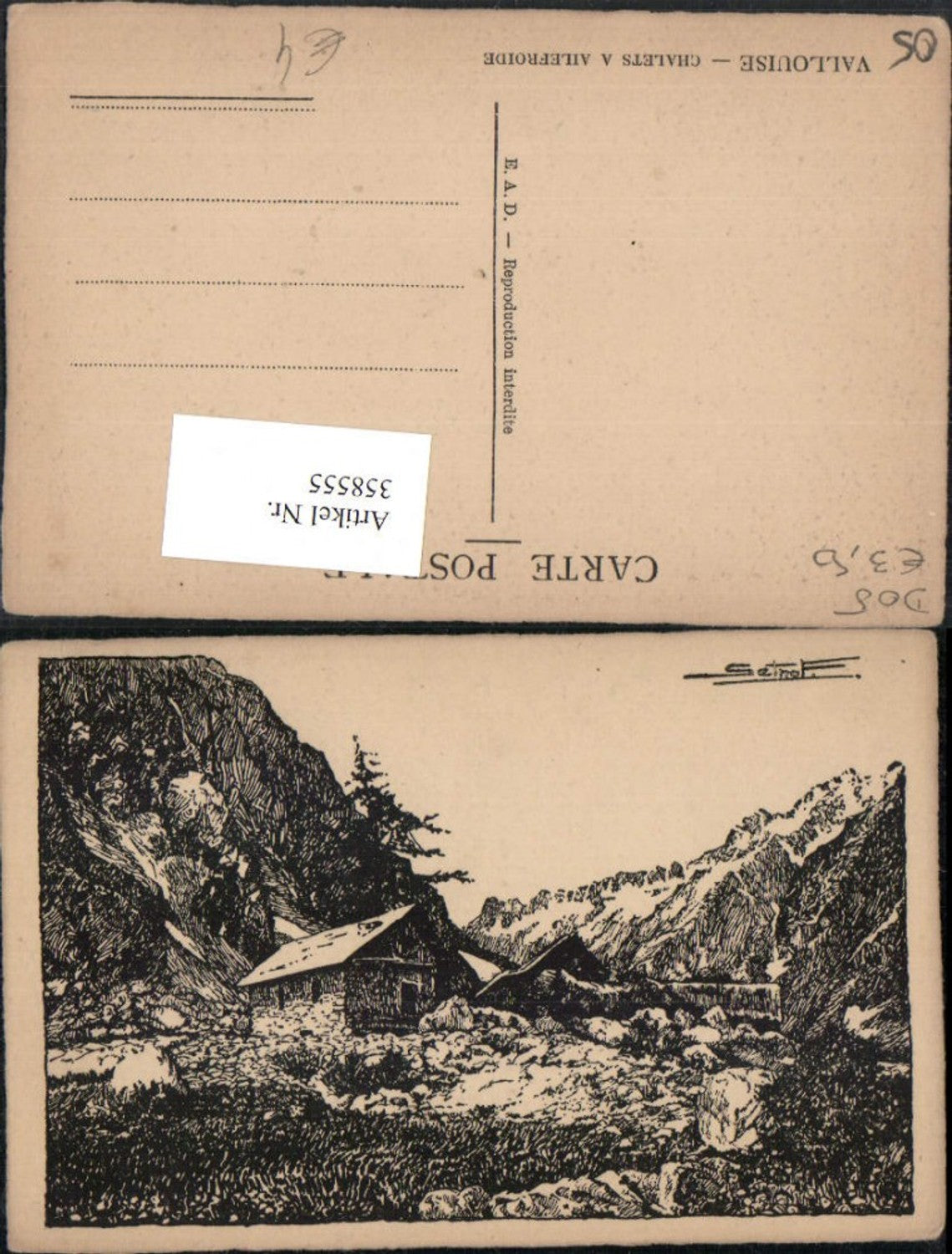 358555,Künstler AK Provence-Alpes-Cote-Azur Hautes-Alpes Vallouise Chalets a Ailefroide